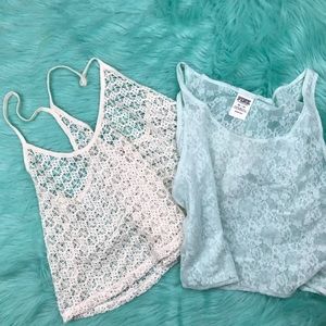 VS pink crop top swim cover up bundle